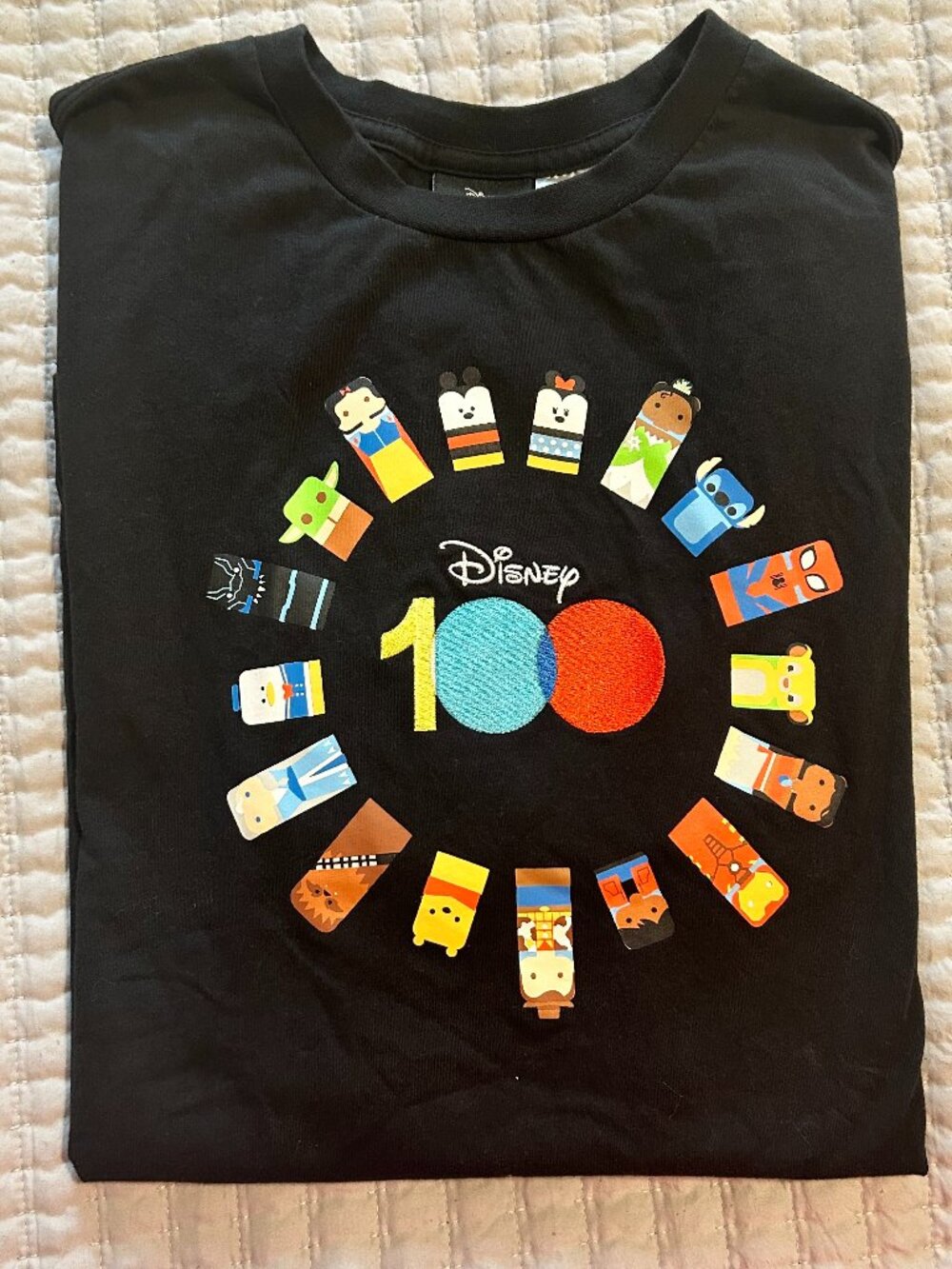 Disney 100 T Shirt Adult L Black Unified Characters 100th Anniversary Marvel SW